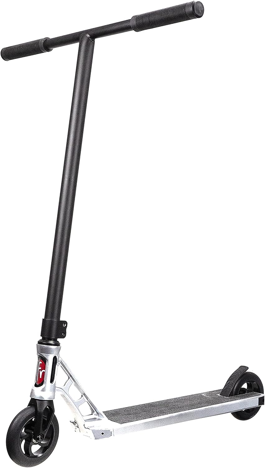 FREERIDER Silver Aluminium 6061 Deck, 2 CLAMP Aluminium Fork, Wheels AL /PU, Bearing - ABEC 9, Handle - CHROMOLY Steel ??? Stunt Kick Scooter 110ST - BulavO - Silver