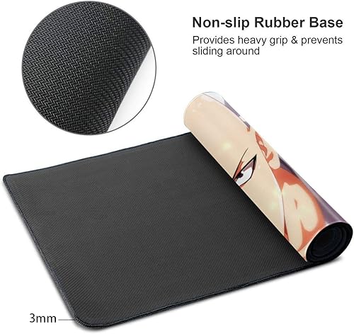 Miniatura 3 de One-Punnch Man Saitama - Alfombrilla de mouse de anime con bordes cosidos, cómoda alfombrilla de mouse para juegos con textura premium, base de goma