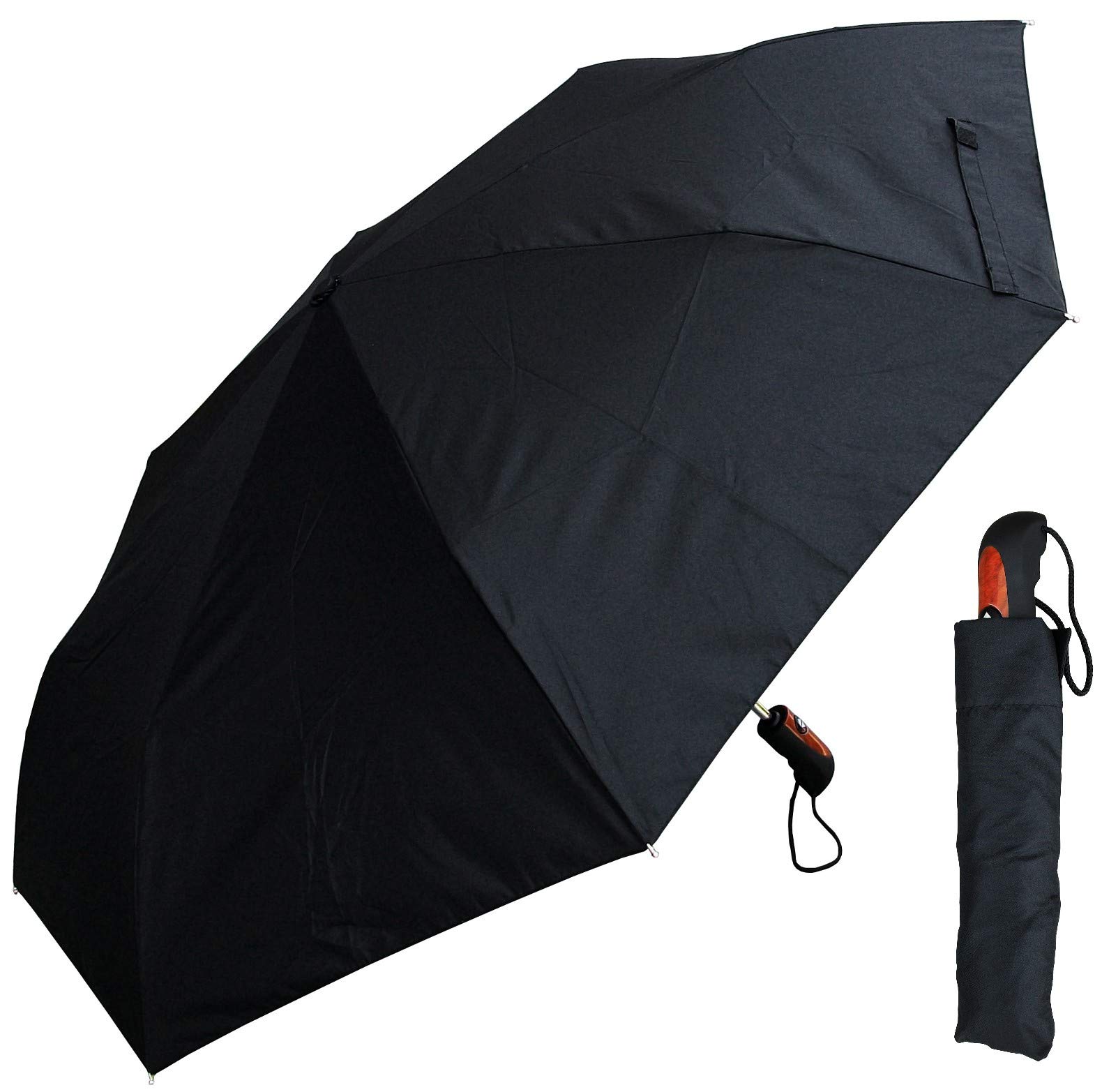 RainStoppers 46" Arc, Auto/Auto Black Super Mini Umbrella