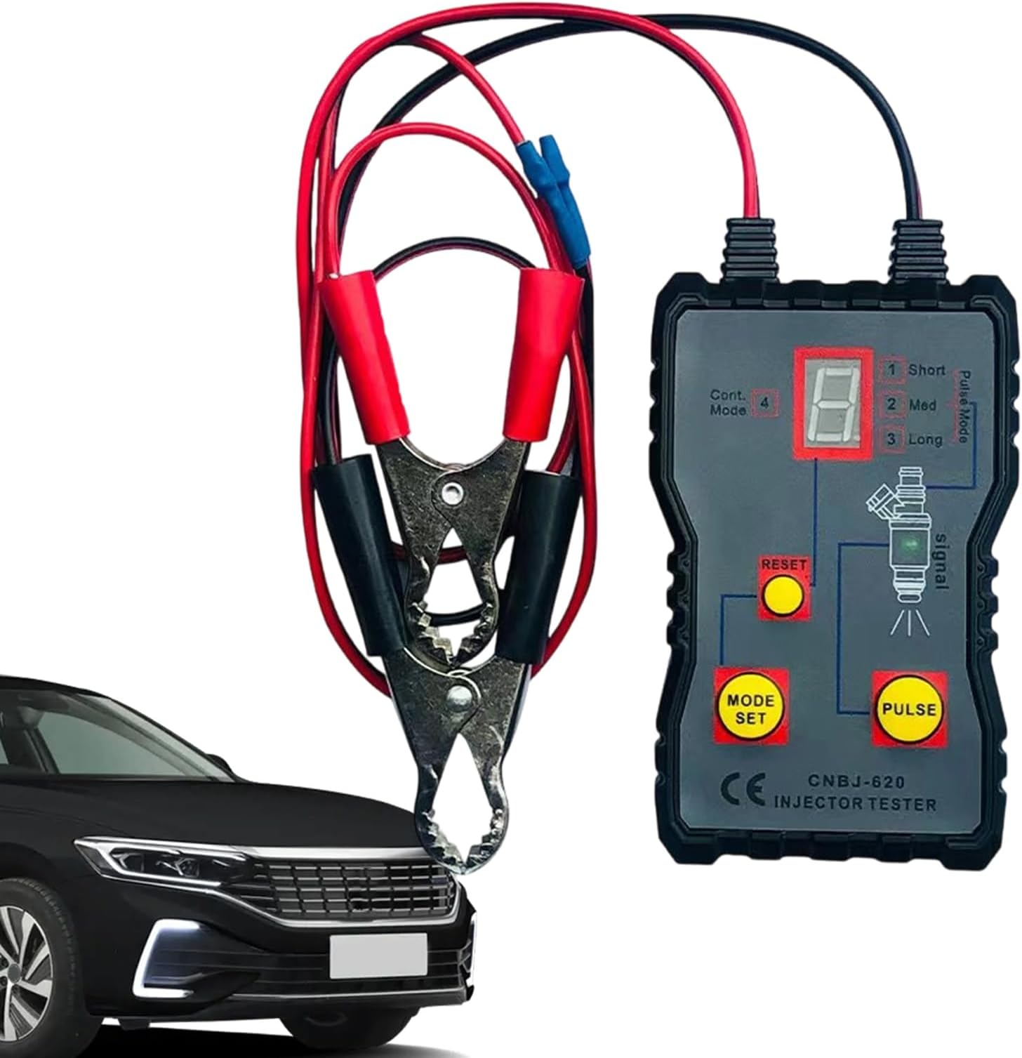 Injector Tester Tool - 12v Diagnostic Meter for Engine System Maintenance | Copper and Shell with Led Display, Injector Pulse Detection Device, Automotive Performance Analyzer, 12.5x7.5x2.5cm ABS