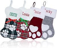 Vista 1 de 1 par de medias de Navidad personalizadas con nombre bordado para mascotas, gatos, perros, calcetines de Navidad, calcetines de Navidad familiares