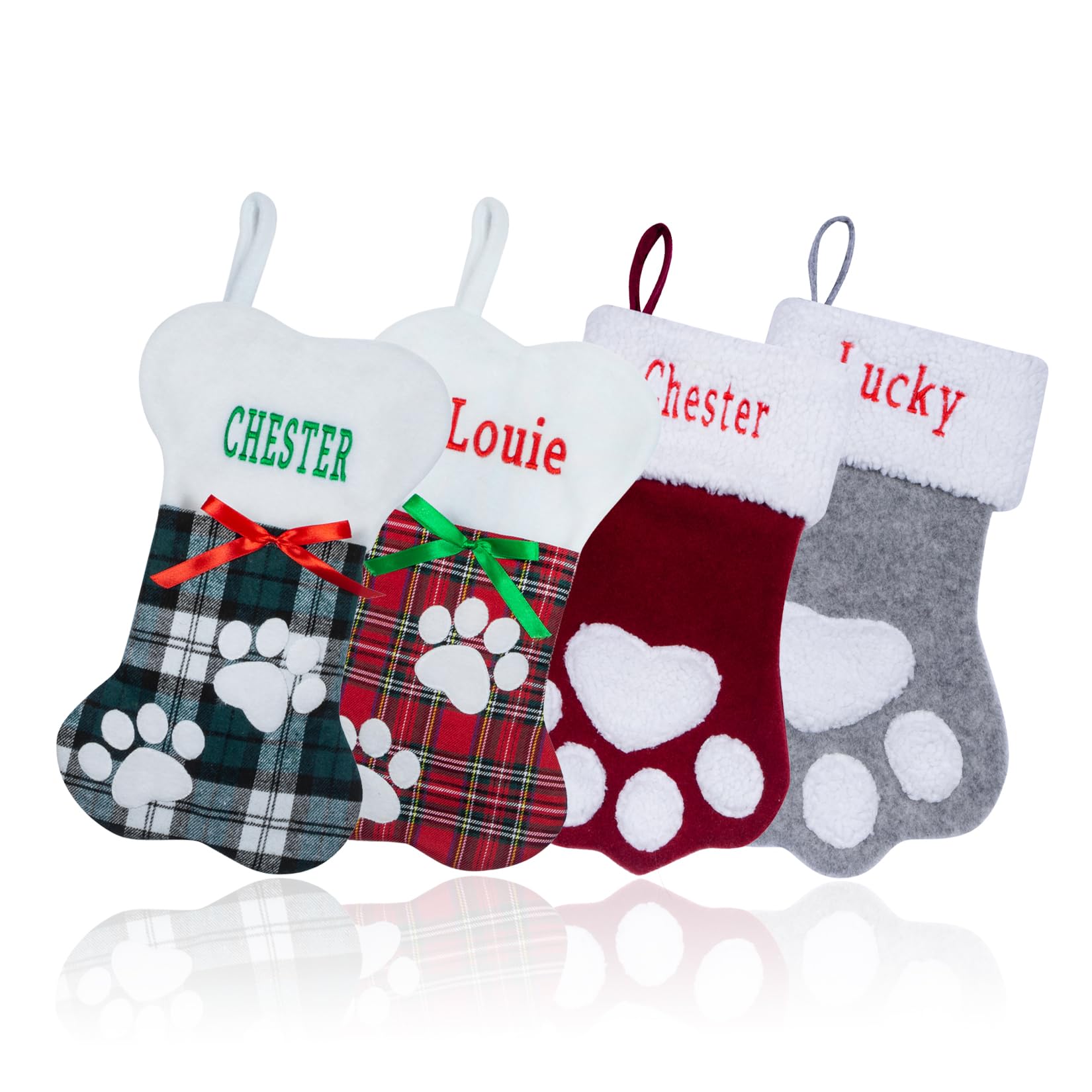 CRSTAFU 1Pc Personalized Cat Dog Christmas Stockings - stockings and holders | Mubboo