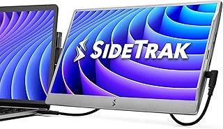 SideTrak Swivel 14â€ Patented Attachable Portable Monitor for Laptop | FHD TFT USB Laptop Dual Screen | Mac, PC & Chrome Compatible | Fits All Laptops | Powered by USB-C or Mini HDMI (Dark Gray)
