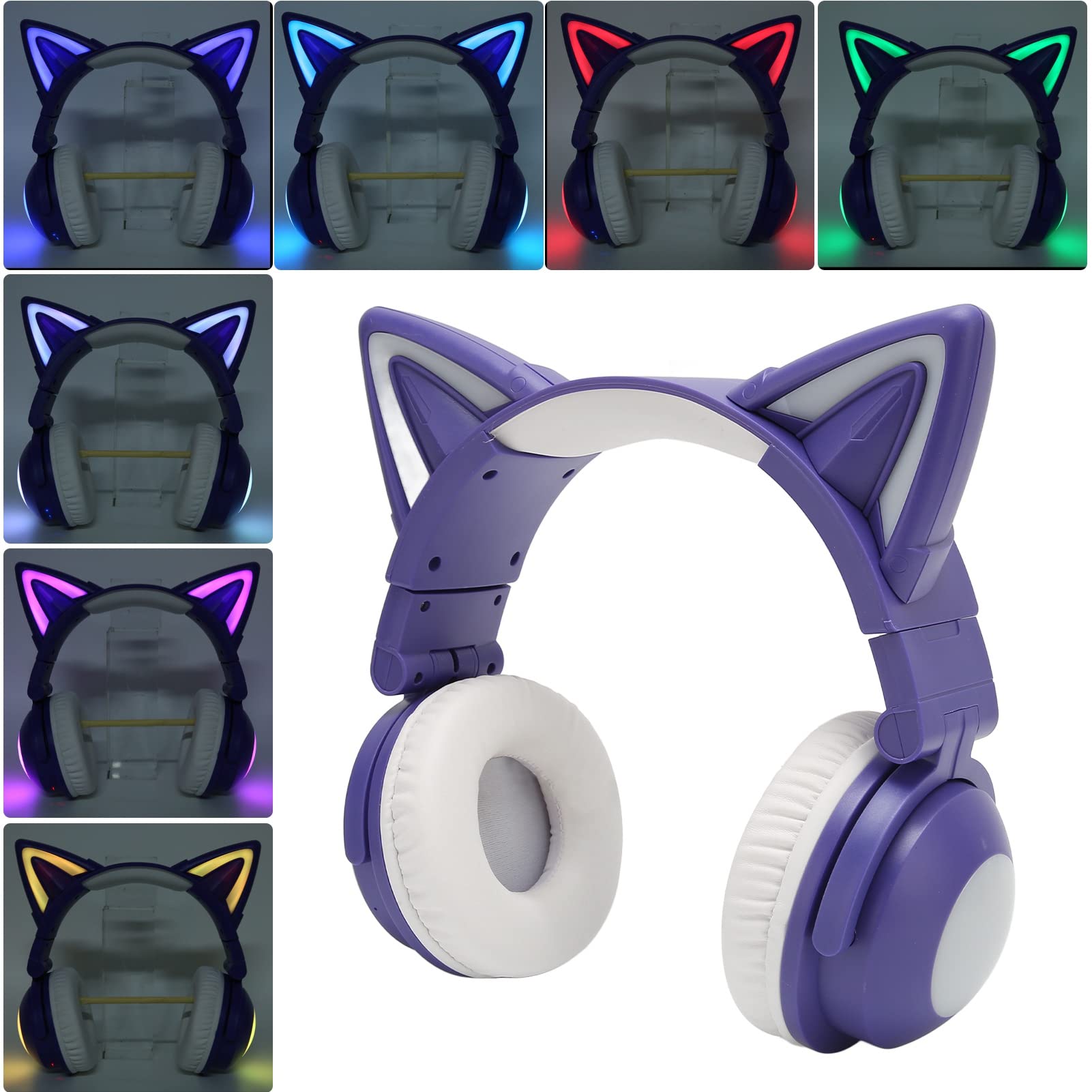 Amazon.co.jp: Vvikizy 猫耳ヘッドセット、かわいいLEDヘッドフォン