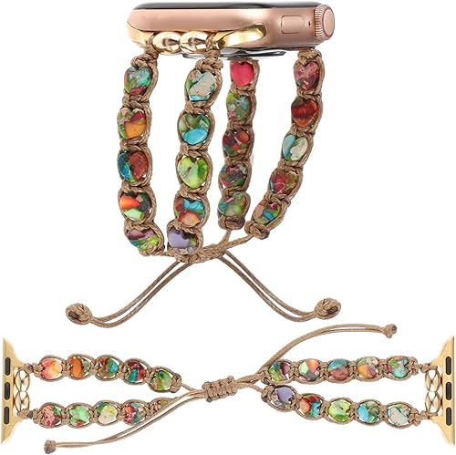 REALSIGN Pulsera de piedra natural compatible con Apple Watch Band de 1.496 pulgadas, 1.575 pulgadas, 1.614 pulgadas, 1.654 pulgadas, 1.732