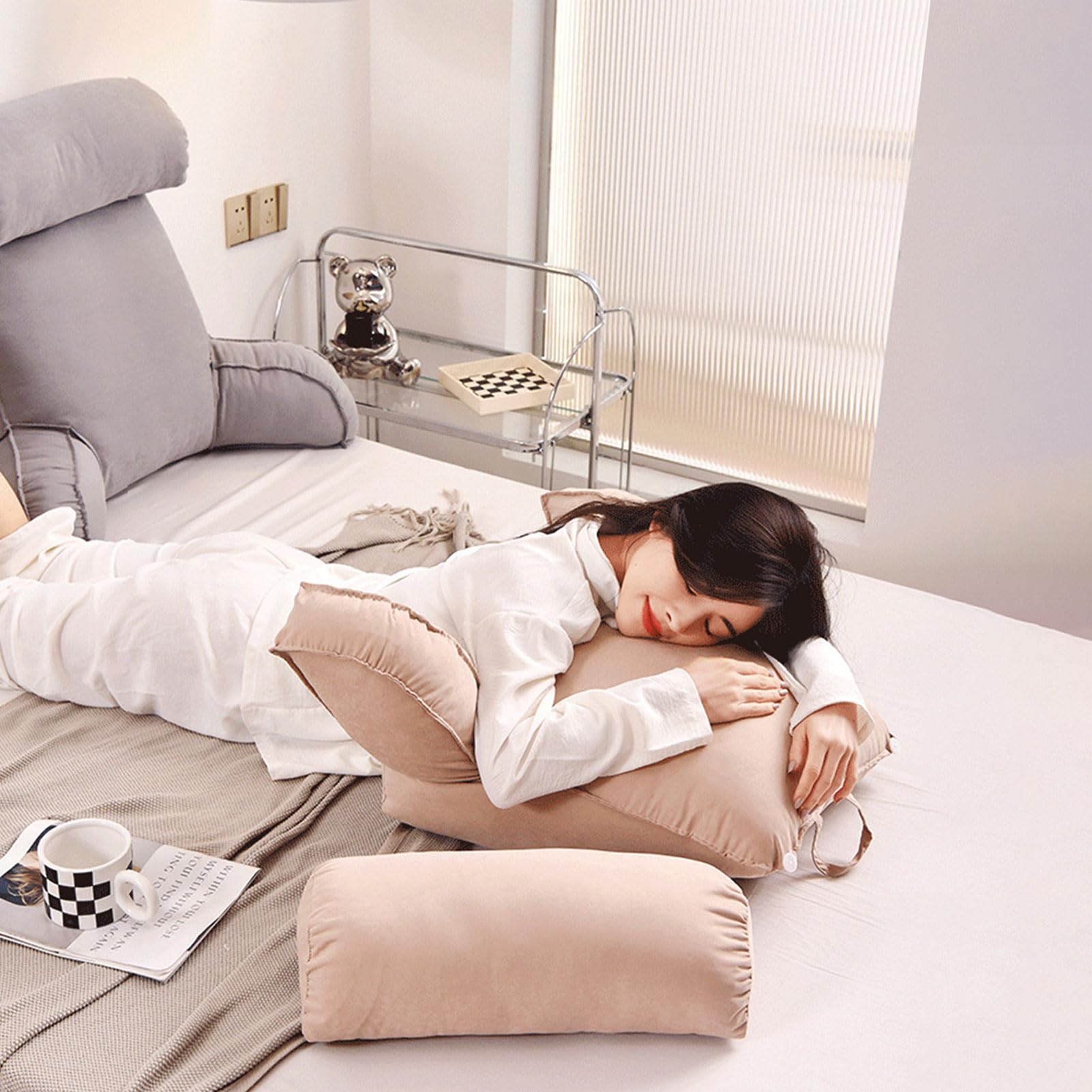 cuscino per la schiena, Con design, supporto lombare per schienale, cuscino per seduta, per per sedia, a letto, giochi, guardare la TV(Gentleman Blue)