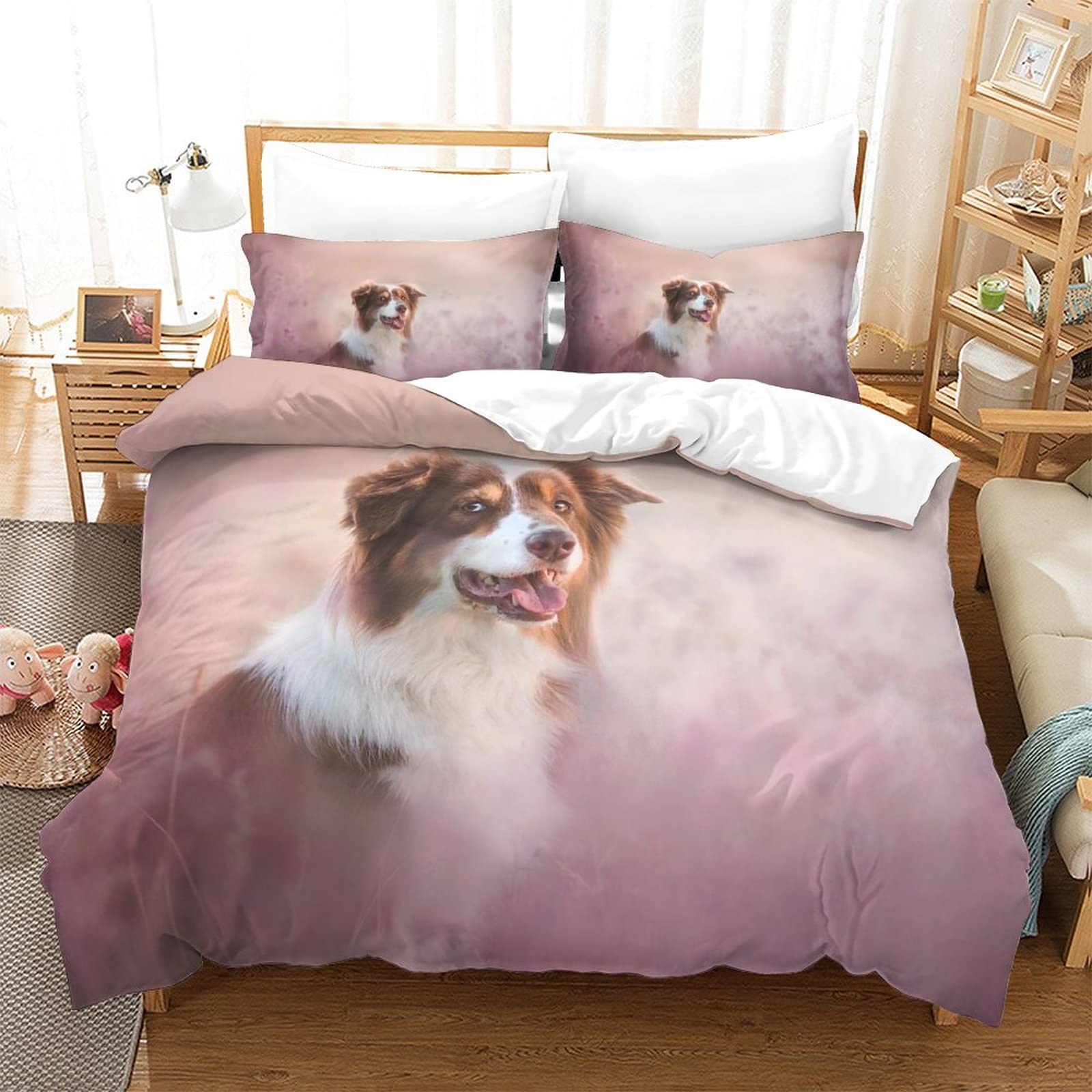 Housse de couette Berger Australien 3D parure de lit 200x200 microfibre