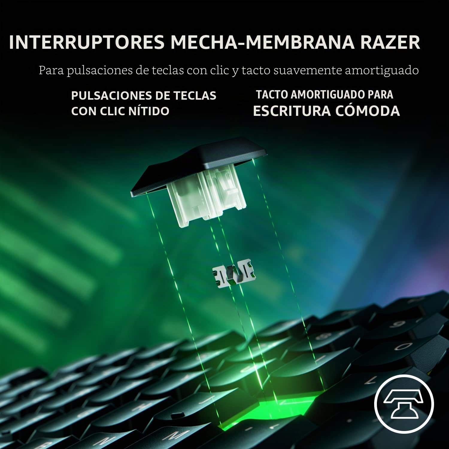 Razer Teclado para Videojuegos con membranas híbridas de Membrana mecánica (reposamuñecas ergonómico, Totalmente programable, RGB Chroma) QWERTZ | disposición DE, Negro