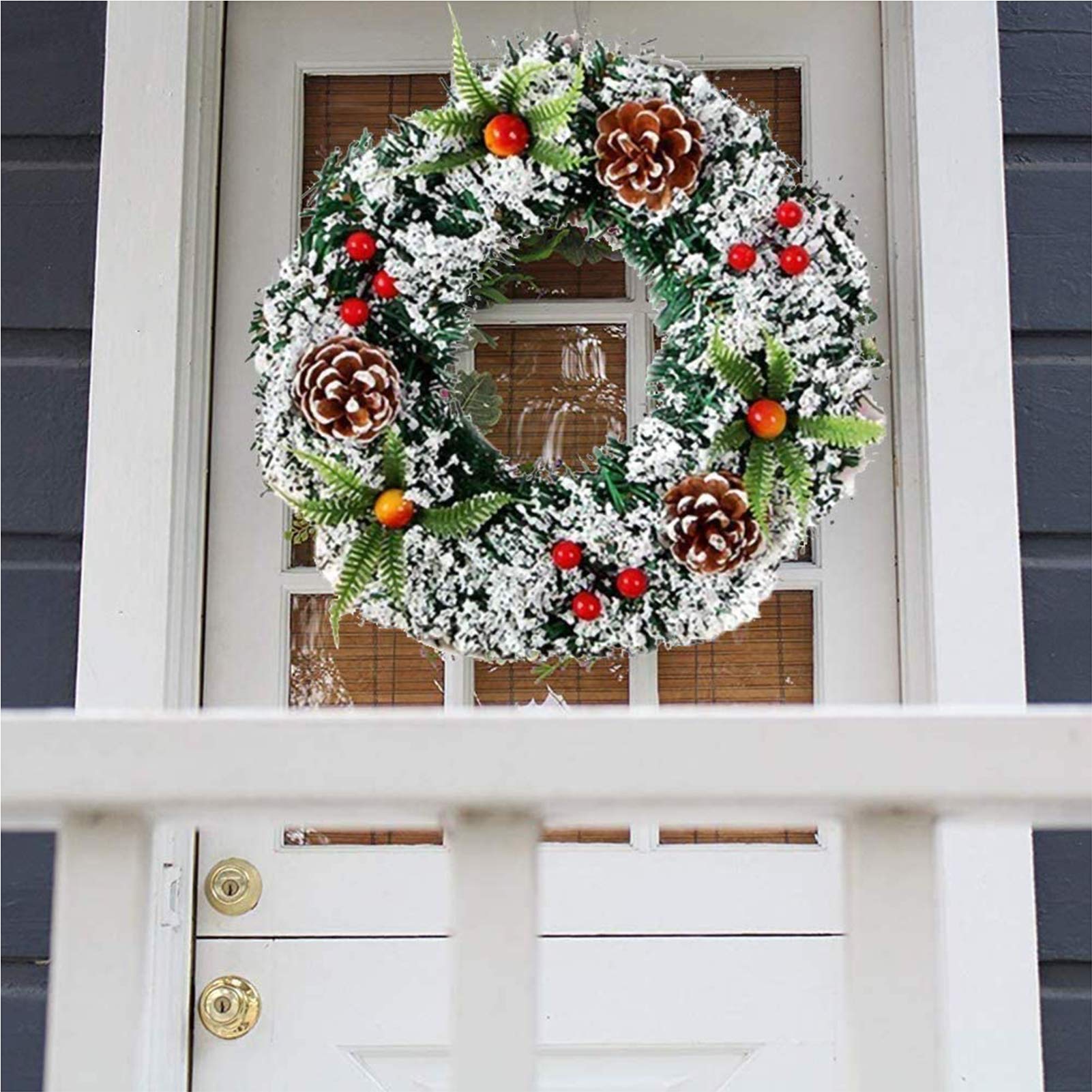 MIAOXIAO Weihnachten Dekoration Girlande Kreativ Weihnachten Türkranz Weihnachtsgirlande Künstliche Kränze Weihnachtskranz Deko Christmas Wreath Decoration,40CM