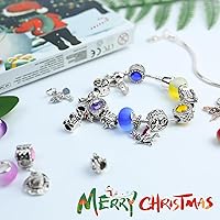 Vista 4 de Calendario de Adviento 2025 para niñas, calendario de cuenta regresiva de Navidad de 24 días con pulsera y collar de bricolaje, anillos, regalo