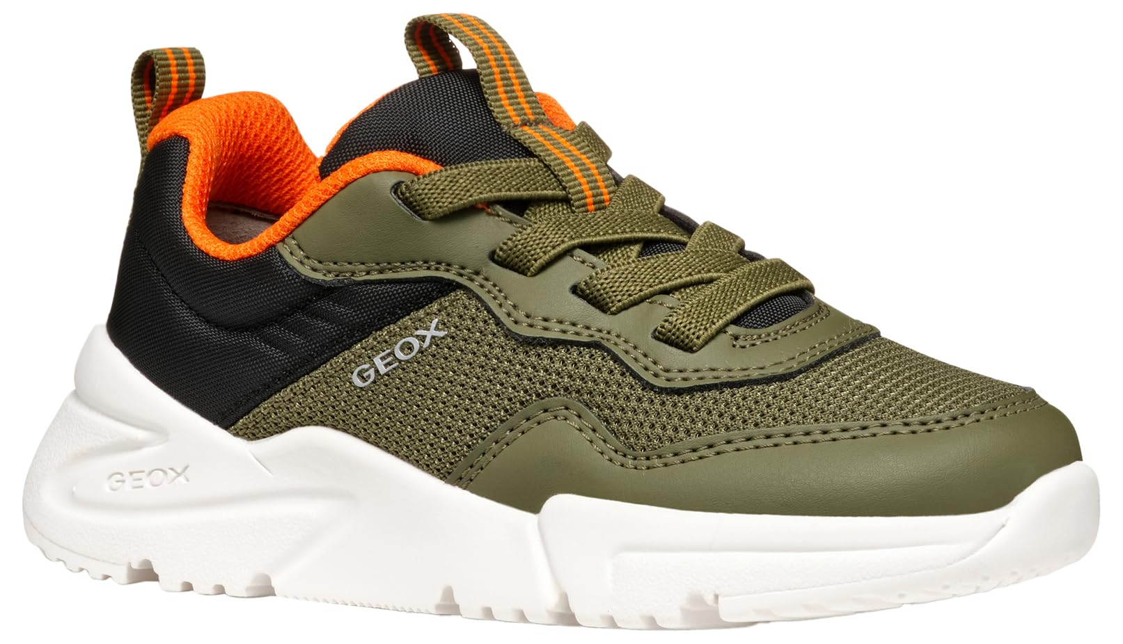 Geox J Loftus BOY C Sneaker, Military/Black, 2 UK