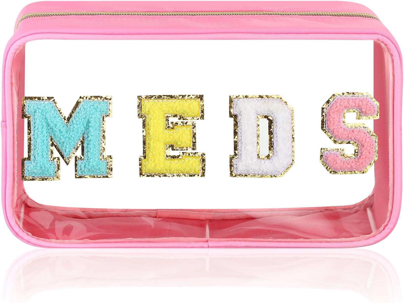 Amazon.com: Silkfly Chenille Letter Clear Medicine Bags Makeup Meds Bag ...