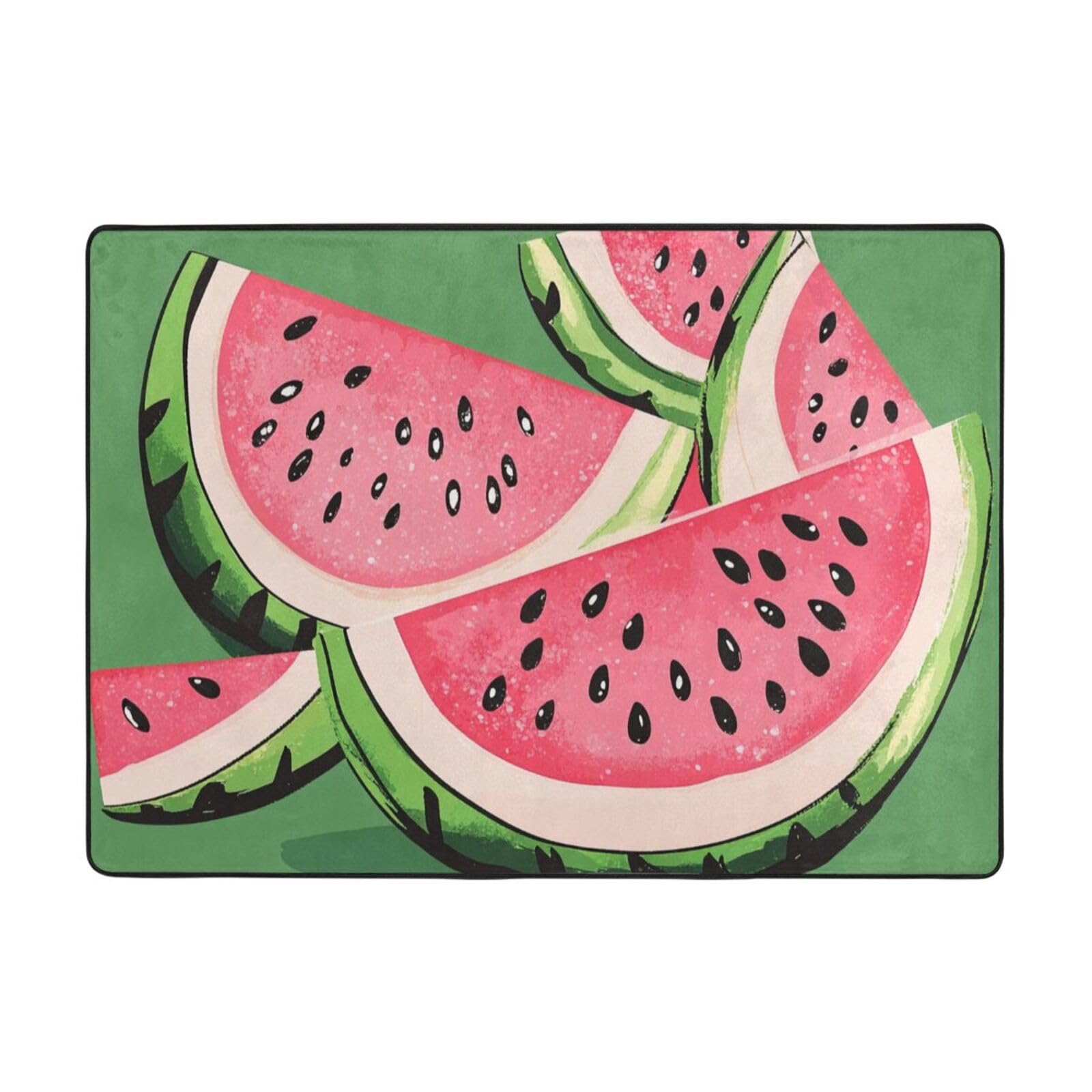 Tapis pastèque grand format tapis fruits frais 203x147 cm pour maison