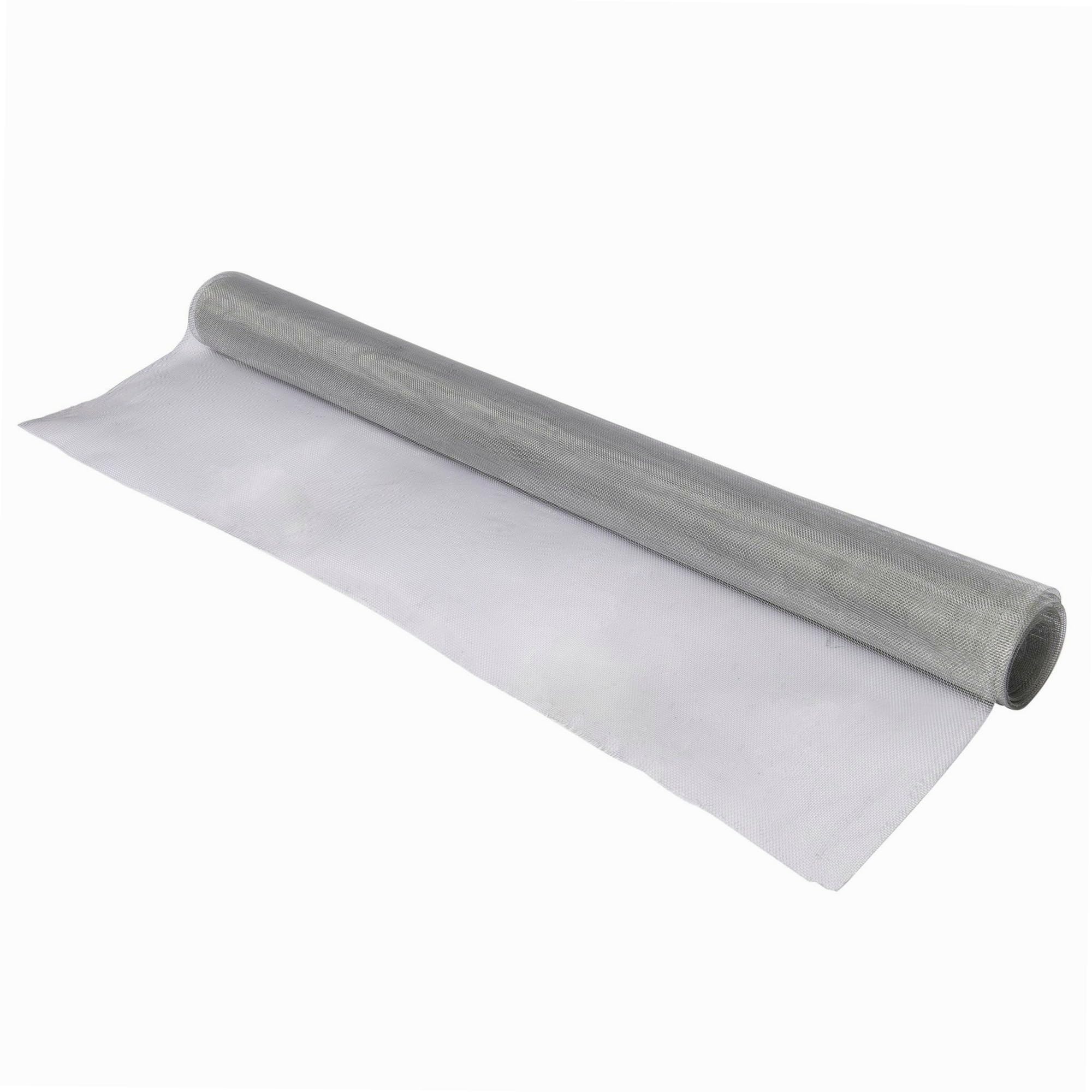 WERKA PRO Tulle Moustiquaire Aluminium 100 x 250 cm - Rouleau Découpable - Grammage 140 g/​m² - Stable aux UV - Fixation Bandes Adhésives - Lavable et Indémaillable