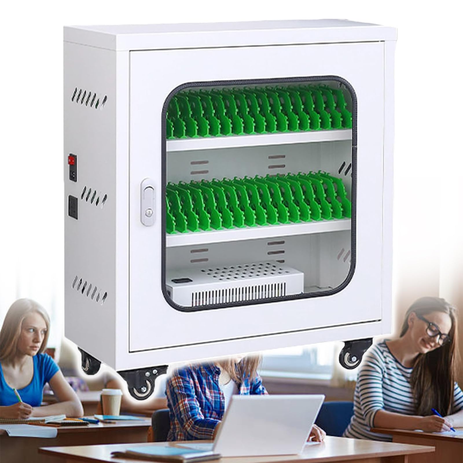GTHTUHFD Charging Station Organizer Cabinet For Mobile Phones, Storage Cabinet With Multiple Slots For School Office Libraries,40slots