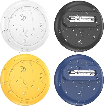 for AirTag Holder for Kids 4-Pack, Waterproof Air Tagholder Hidden Pin | Compatible with Apple AirTag 1st & 2nd Gen, Discreet Toddler Tracker, For School Uniforms, Jackets, Backpack & Dog Collar