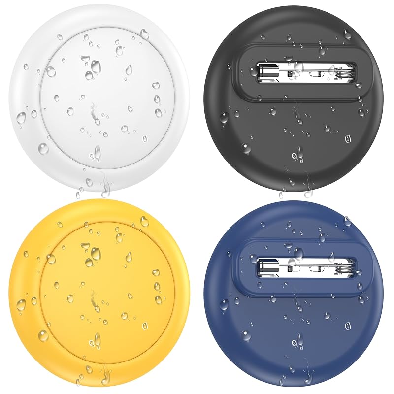 Suporte discreto para Apple AirTag com alfinete, silicone à prova d’água, compatível com 1ª e 2ª geração, kit com 4 unidades HATALKIN