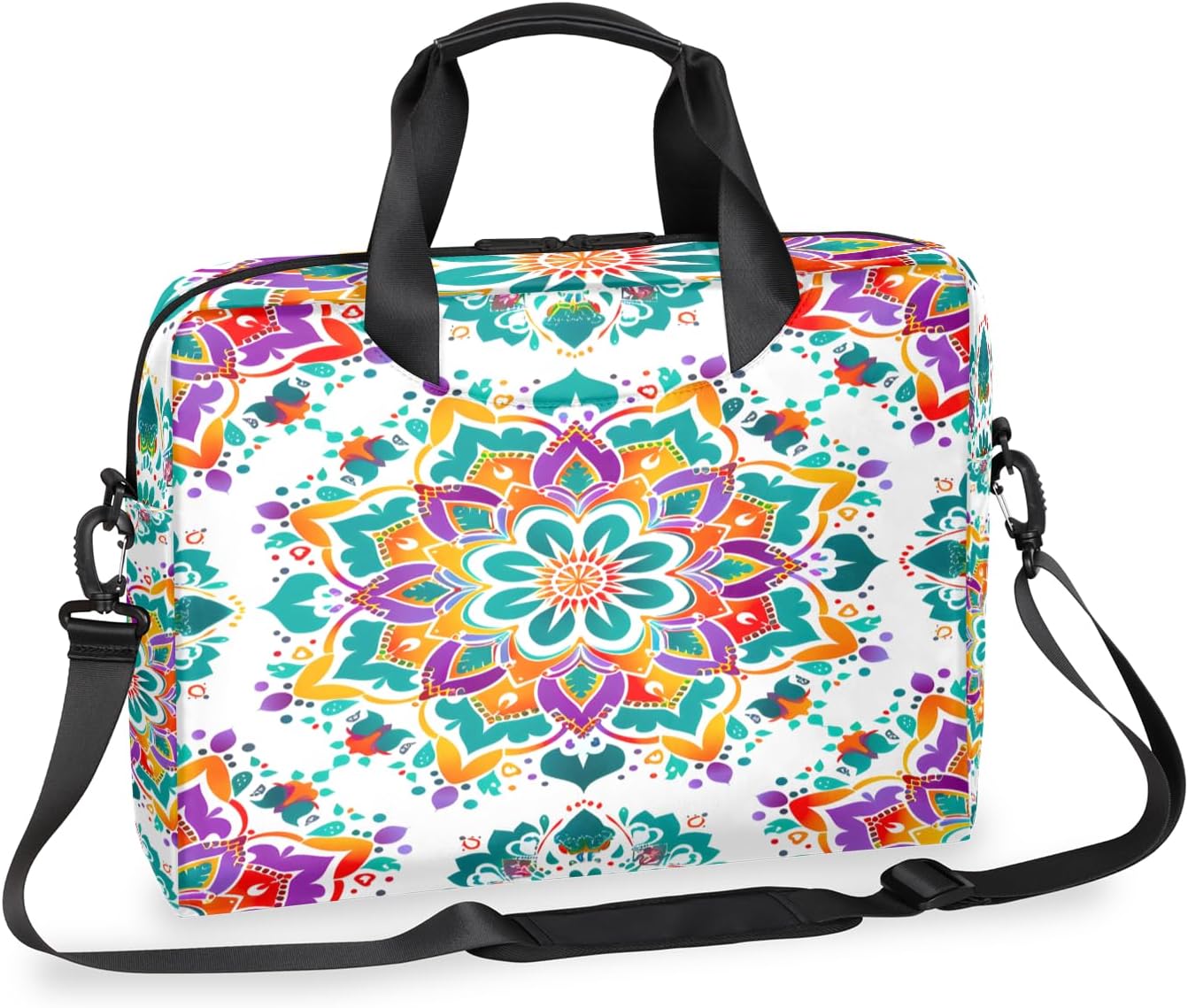 Decorative Floral Pattern 16 Inch Laptop Bag Case Water-resistant 15 15.6 Laptop Briefcase Lightweight Computer Shoulder Messenger Bag with Adjustable Strap For Women Men