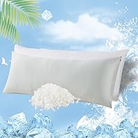 Vista 13 de WhatsBedding Almohada corporal de espuma viscoelástica con funda de algodón transpirable con cremallera, almohada de cuerpo completo para adultos