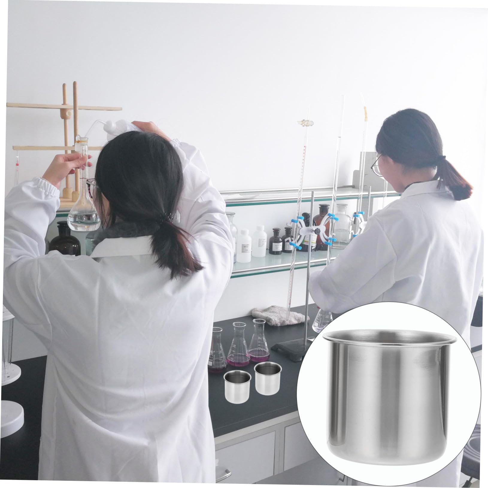 COLLBATH 6 Piezas Vasos Medidores de Inoxidable sin Resistentes al Reutilizables para Medicina y Muestras