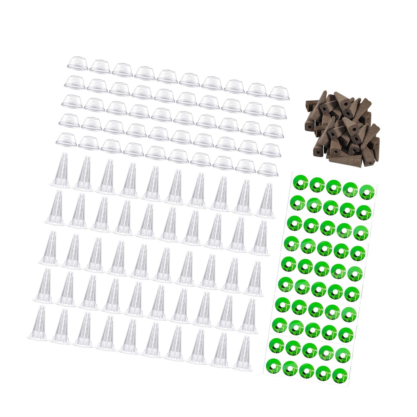Sharplace Kit de Cultivo Hidropónico, Accesorios de Jardinería, Cestas de Cultivo Hidropónico, Esponjas de Cultivo, Contenedores para El Cultivo de Plantas, FRU, 50 Piezas