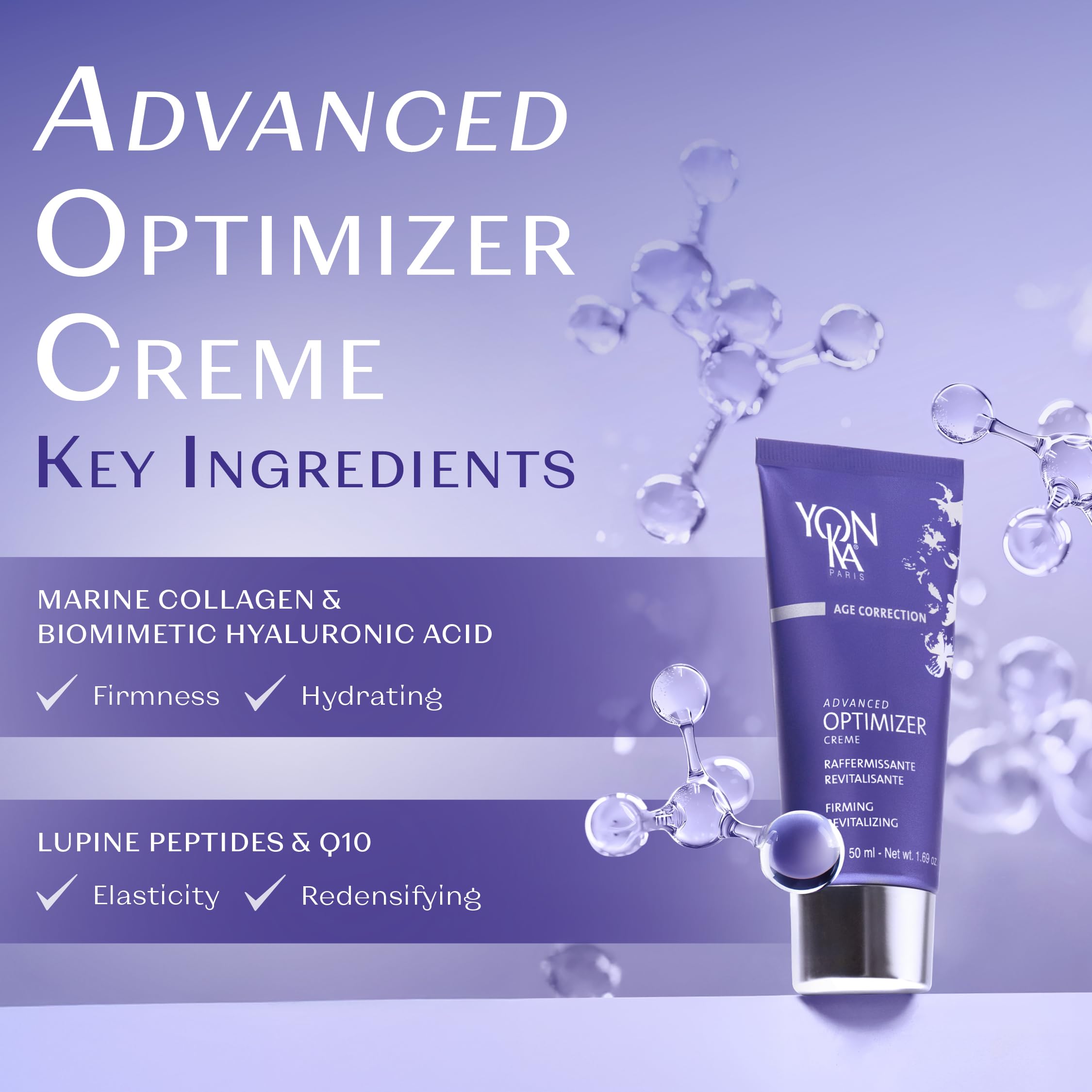 Yonka Advanced Optimizer Creme | Anti-Aging Face Cream to Firm and Tighten Skin | Moisturizer with Hyaluronic Acid | Clinically Proven to Lift Skin | Paraben-Free | 1.69 oz
