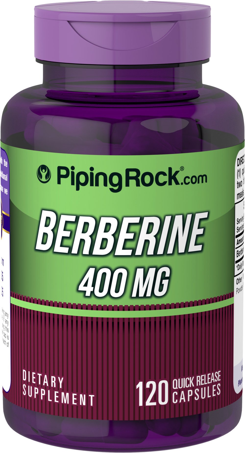 Piping Rock Berberine HCL 400 mg 120 Quick Release Capsules Dietary Supplement