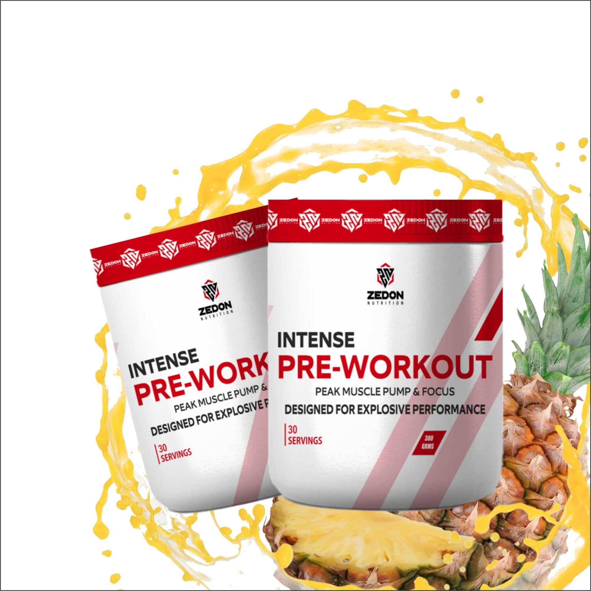 Zedon Nutrition Intense Pre-Workout - Energizing Blend for Explosive Muscle Pump, Strength, and Focus - Men and Women Formula - 30 Servings (Pineapple) (B0CDQ7DTCF) Amazon Price History, Amazon Price Tracker