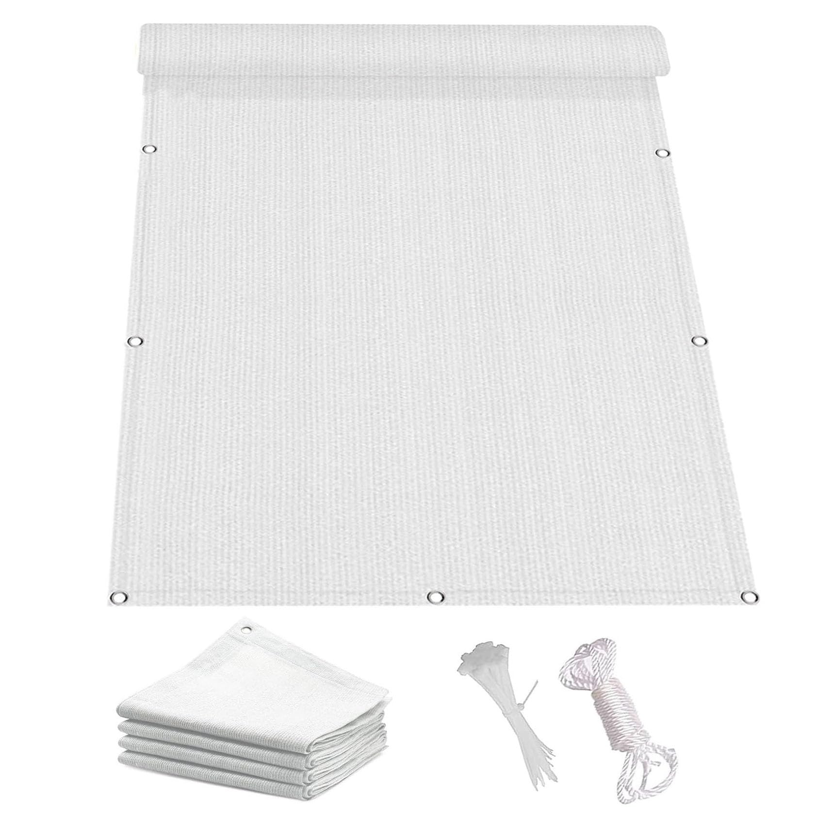 Voile d'ombrage blanc en tissu HDPE haute densité 1.6 x 9 m