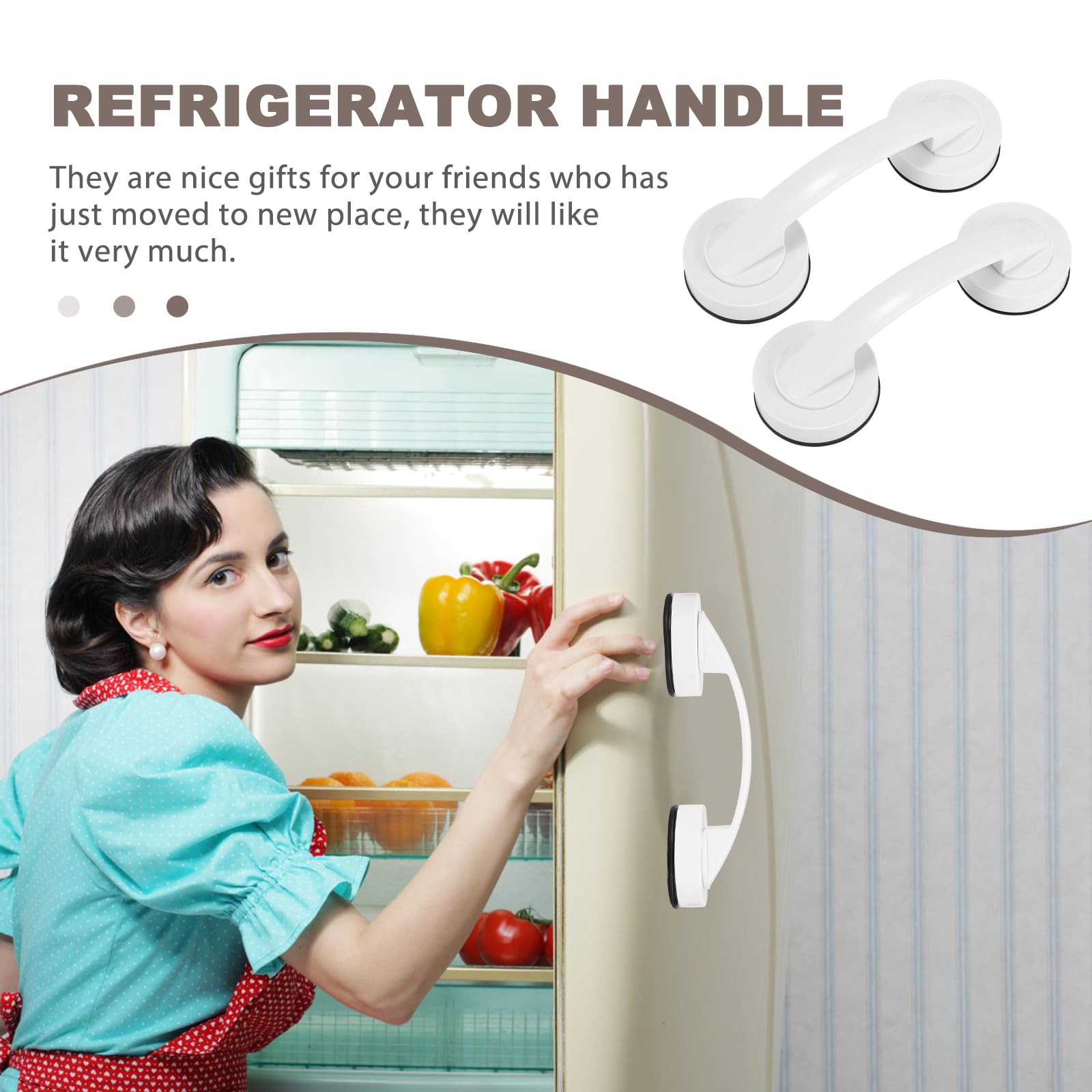 Maniglie A Ventosa 2 Pezzi ALLOMN - Forte Presa Per Frigorifero, Armadi E Vetri