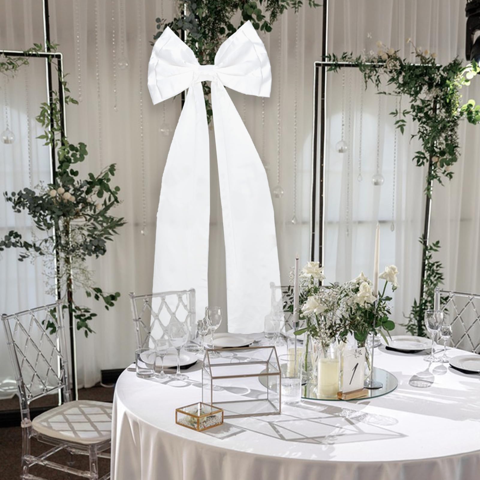 NICENEEDED 70" Décoration de Nœud Géant Décoration de Chambre à Thème avec Un Très Gros Nœud en Satin Nœuds Décoratifs Suspendus pour Voiture de Mariage pour Un Enterrement