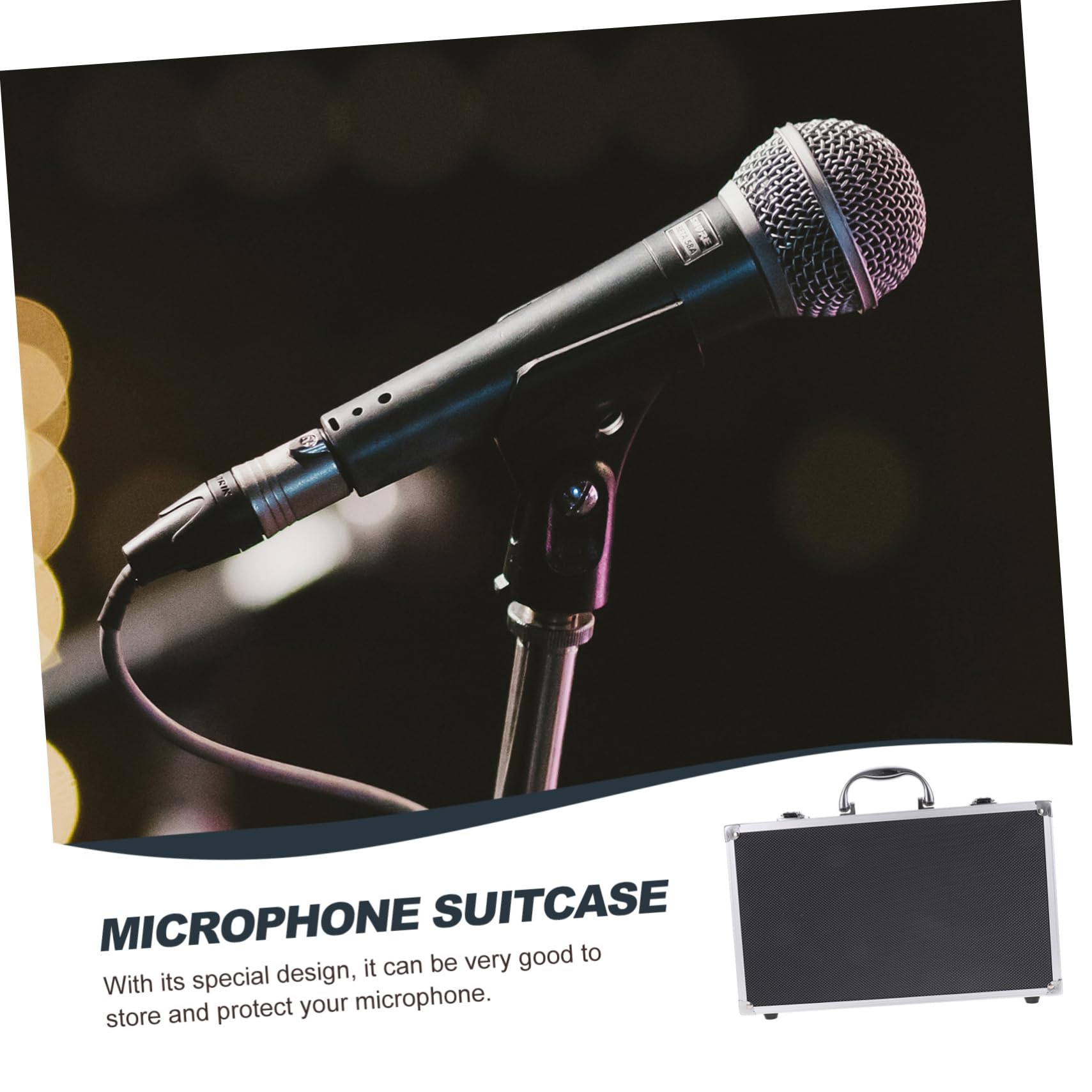 Valigetta Rigida per Microfoni Wireless, Custodia da 2 Posti Nero | Struttura Multi-slot, Lega di Alluminio e Spugna, Protezione e Alloggio per Sala Karaoke e Registrazione