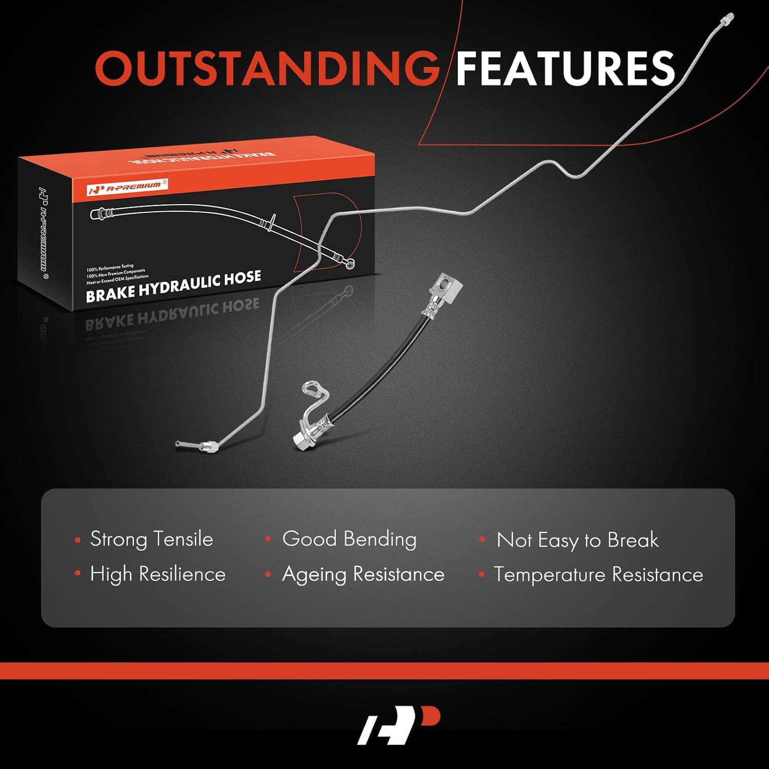 A-Premium Rear Passenger Side Brake Hydraulic Hose Compatible with Dodge and Ram Models - 2500 2011-2013, 3500 2011-2012, Ram 2500 2003-2010, Ram 3500 2003-2010