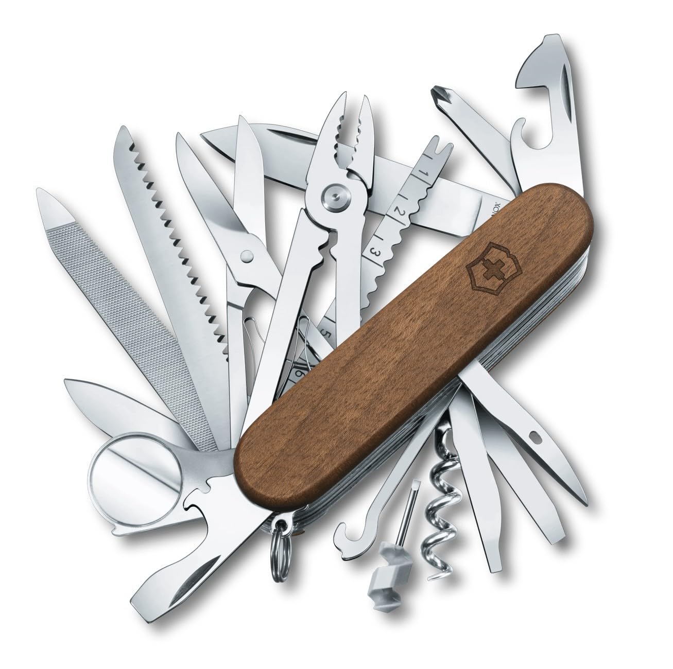 VICTORINOX 1.6791.63 Swiss Champ Wood, Swiss Army Knife, Multi