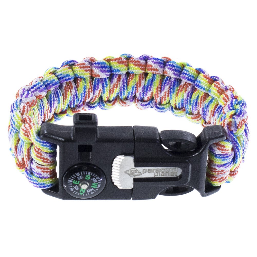 Paracord Planet Emergency Paracord Bracelets – Set of 2 – Tactical Survival Gear – Compass, Flint Firestarter, Knife/Scraper, Whistle – Wilderness Kit Great for Camping Fishing Hiking & More