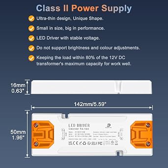 DUSKTEC LED Driver 12V 30W, 240V AC to 12V DC Low Voltage LED Transformers