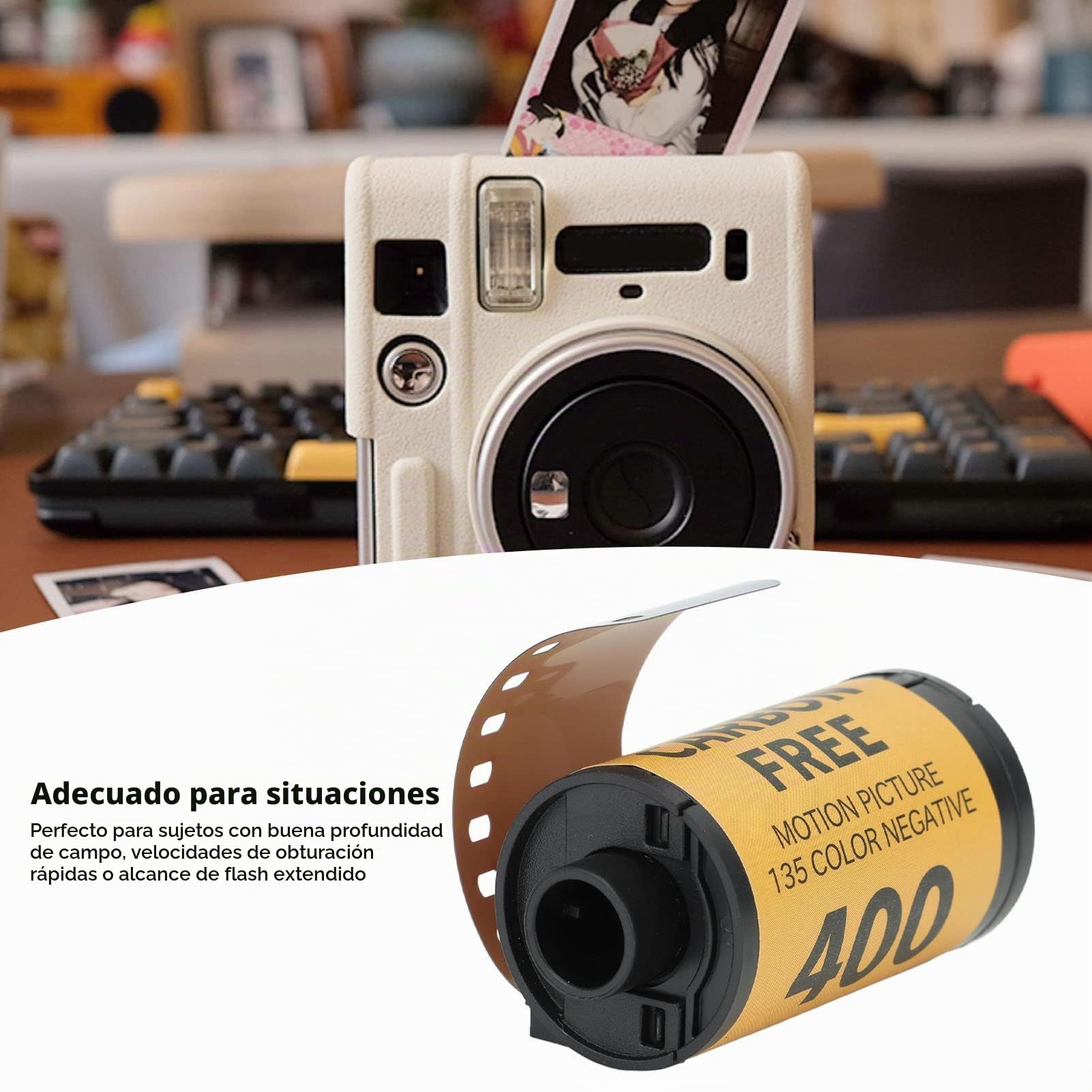 Carrete 35mm, película de impresión en Color para Cmara con Impresin En Color ISO 320-400, Pelcula De Impresin para Formato 135 Cmara Filme, Amplio Margen De Exposición