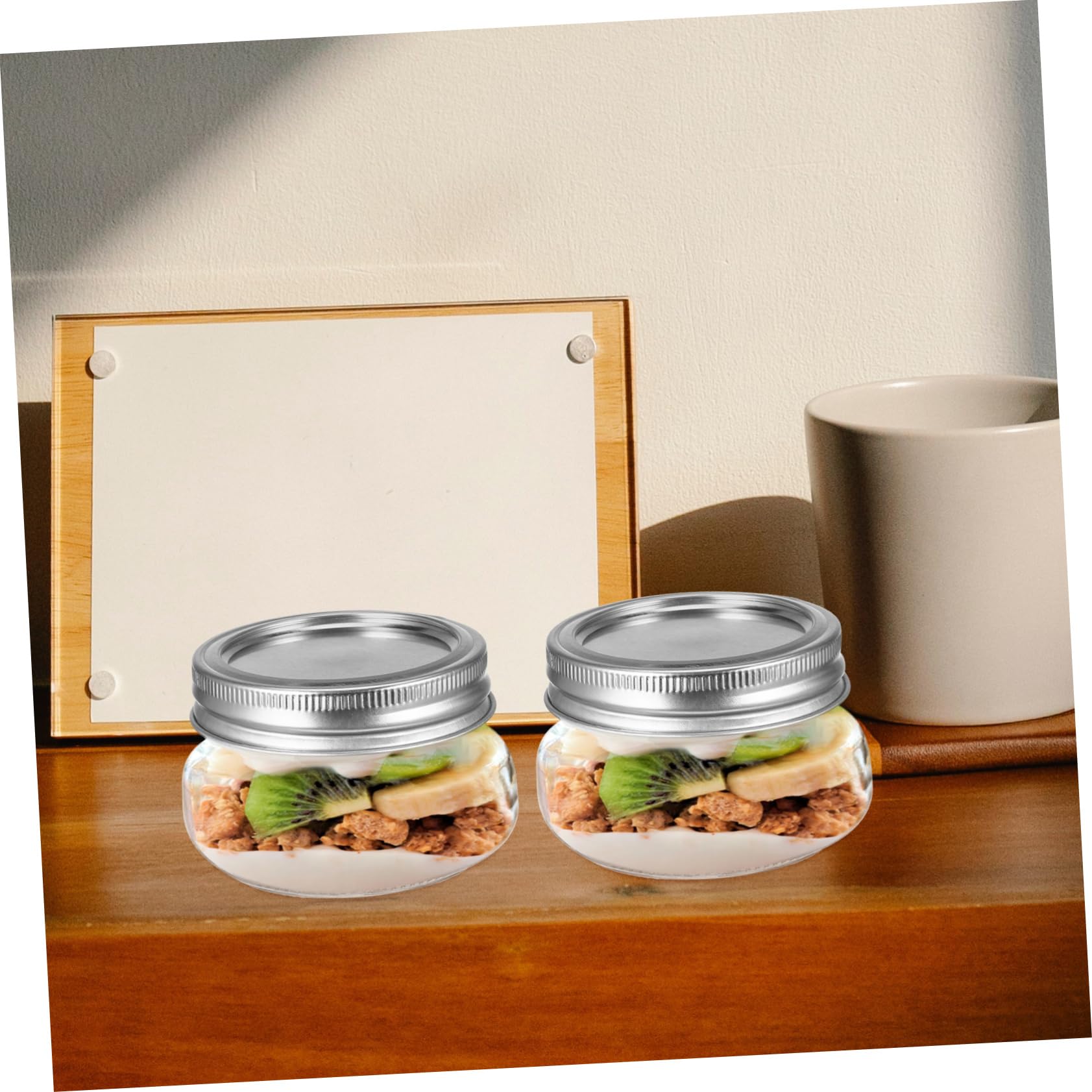 MAGICLULU 6 Vorratsdosen für Küche aus Glas mit Deckel 150ml Wiederverwendbar Leicht zu Reinigen für Tee und Lebensmittel