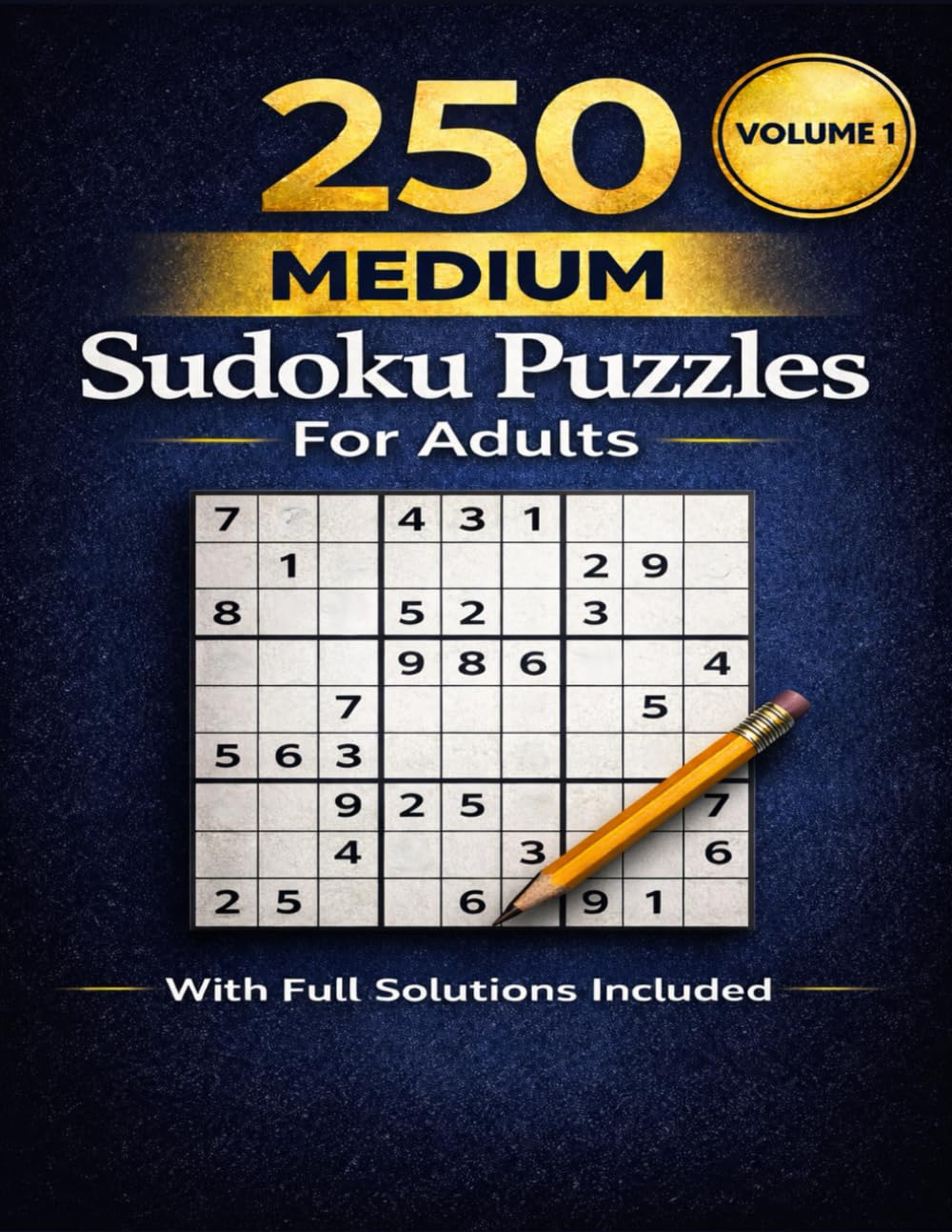 Medium Sudoku Puzzle Book for Adults: 250 Challenging Brain Teasers with Solutions: Large Print 8.5x11 | Full Solved Answers | Logic Puzzles to Boost Brain Power & Focus