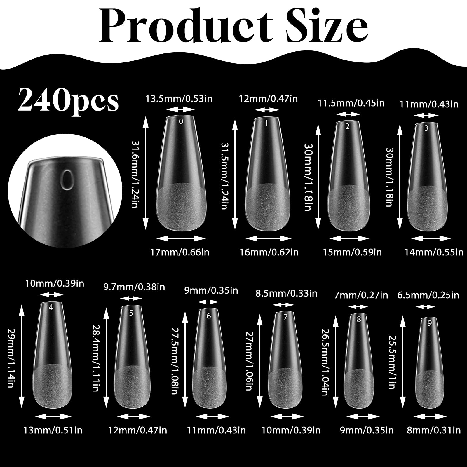 240 sztuk tipsów do paznokci żelowych, tipsy do paznokci, pełne pokrycie, długie kwadratowe tipsy, przezroczyste końcówki do paznokci Soft Gel Press on Nail Tip do samodzielnego przedłużania paznokci