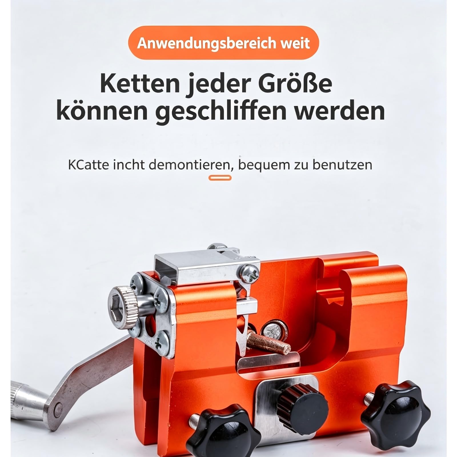 Qinux Klampero Kettenschärfer 2026 Neues, Kettensägen-Schleifgerät Universal, Sägekettenschärfgerät für Jede Kettensäge Schärfen (Kettenschleifer +10)