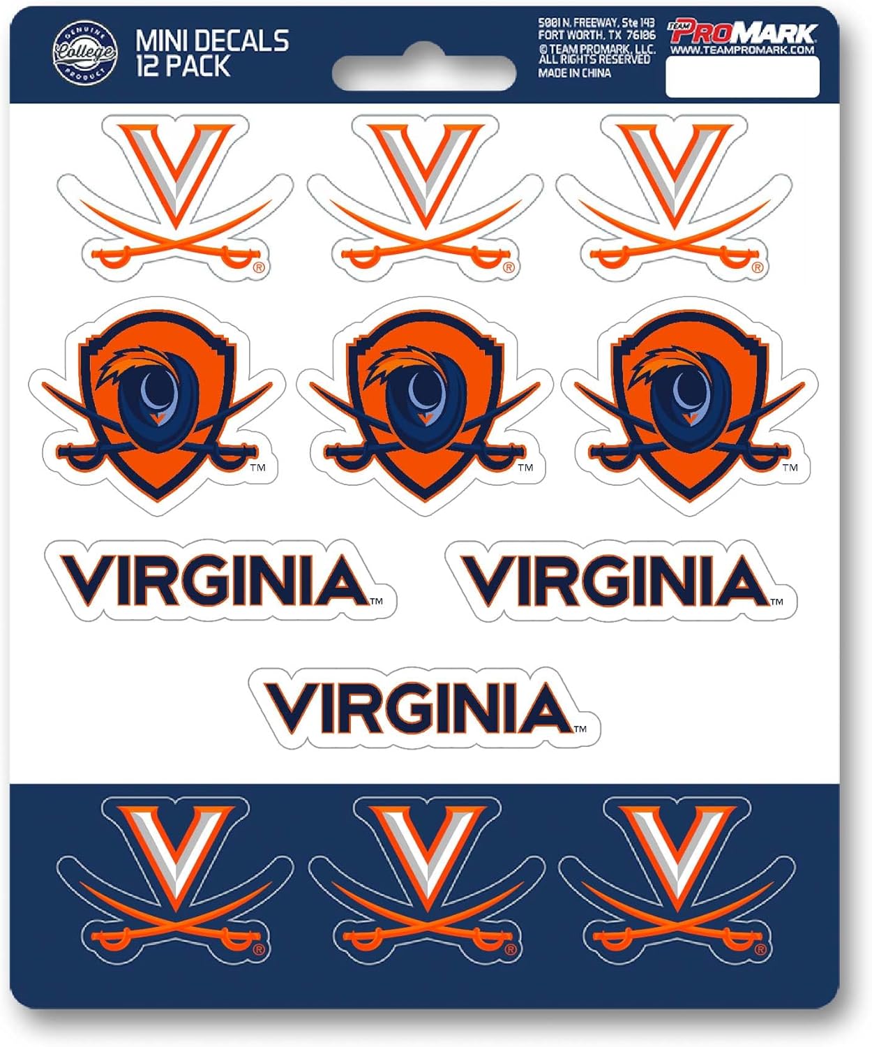 FANMATS NCAA Unisex-Teen Decal Set Mini 12 Pack