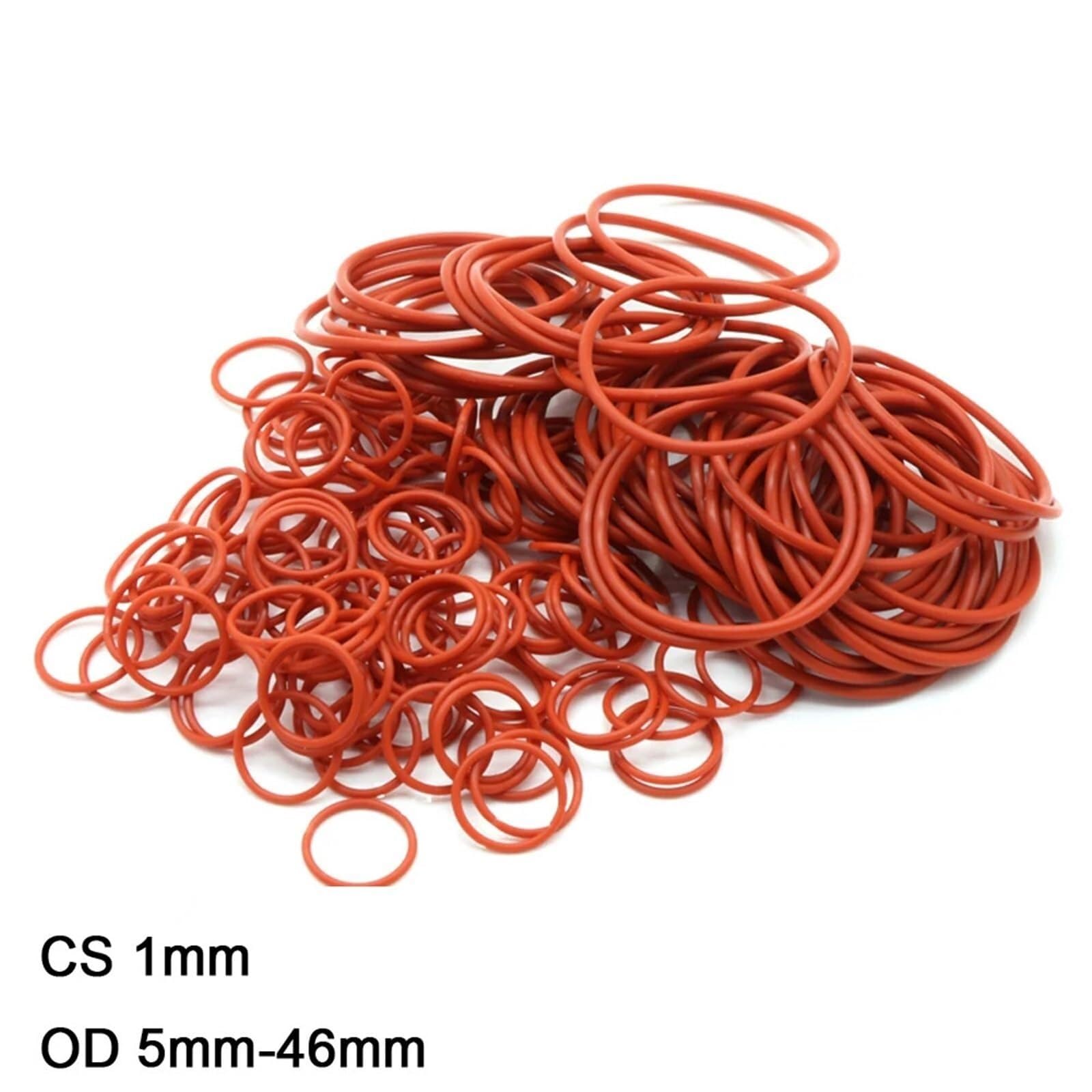 Matériel 10 pièces/lot joint d'anneau en silicone rouge CS 1mm OD 5mm-46mm joints toriques en silicone joints toriques en caoutchouc de qualité alimentaire joint torique VMQ rondelle d'emballage(OD 30