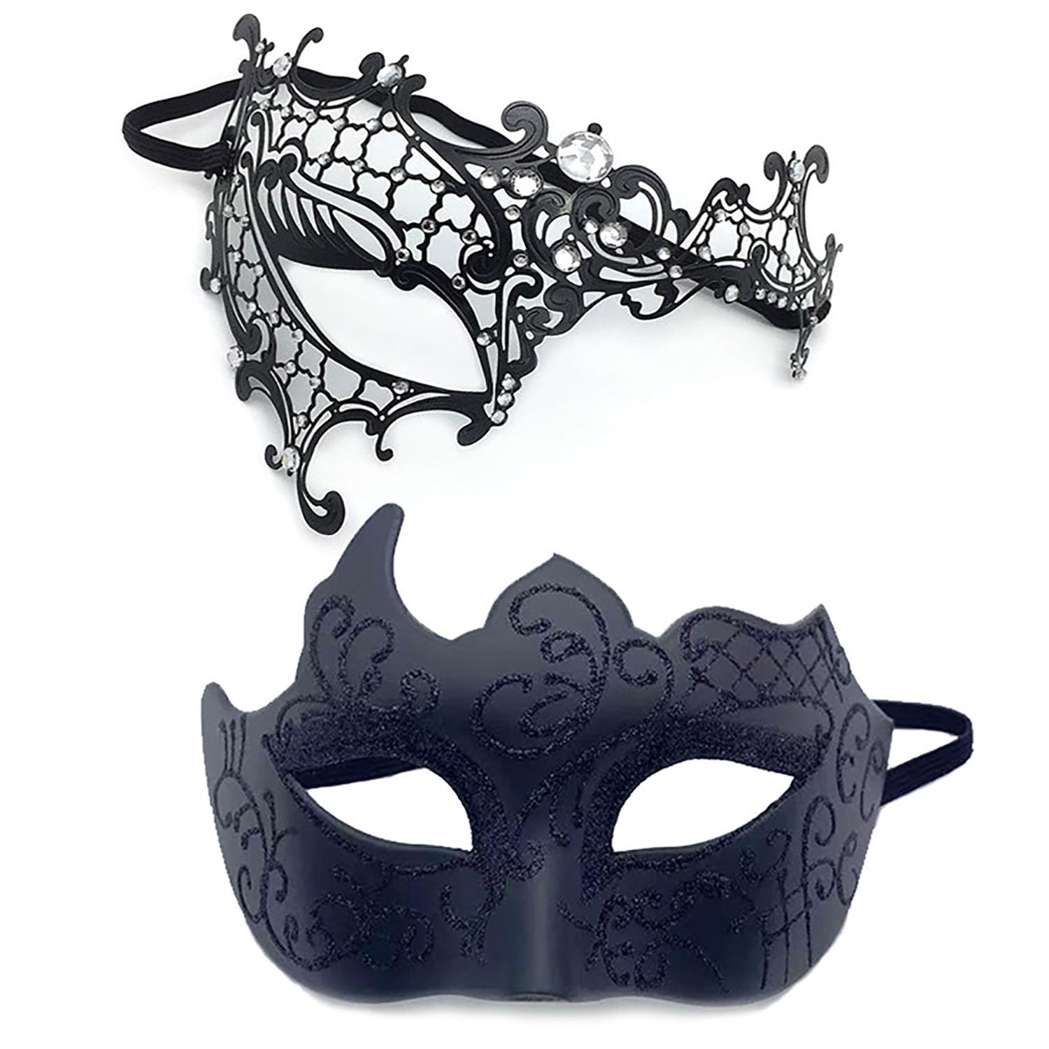 YIMINI 2 Pieces Venetian Masks, Venetian Masquerade Mask for Ball, Masquerade Party Mask for Men and Women, Elegant Dance & Carnival Masks (E)