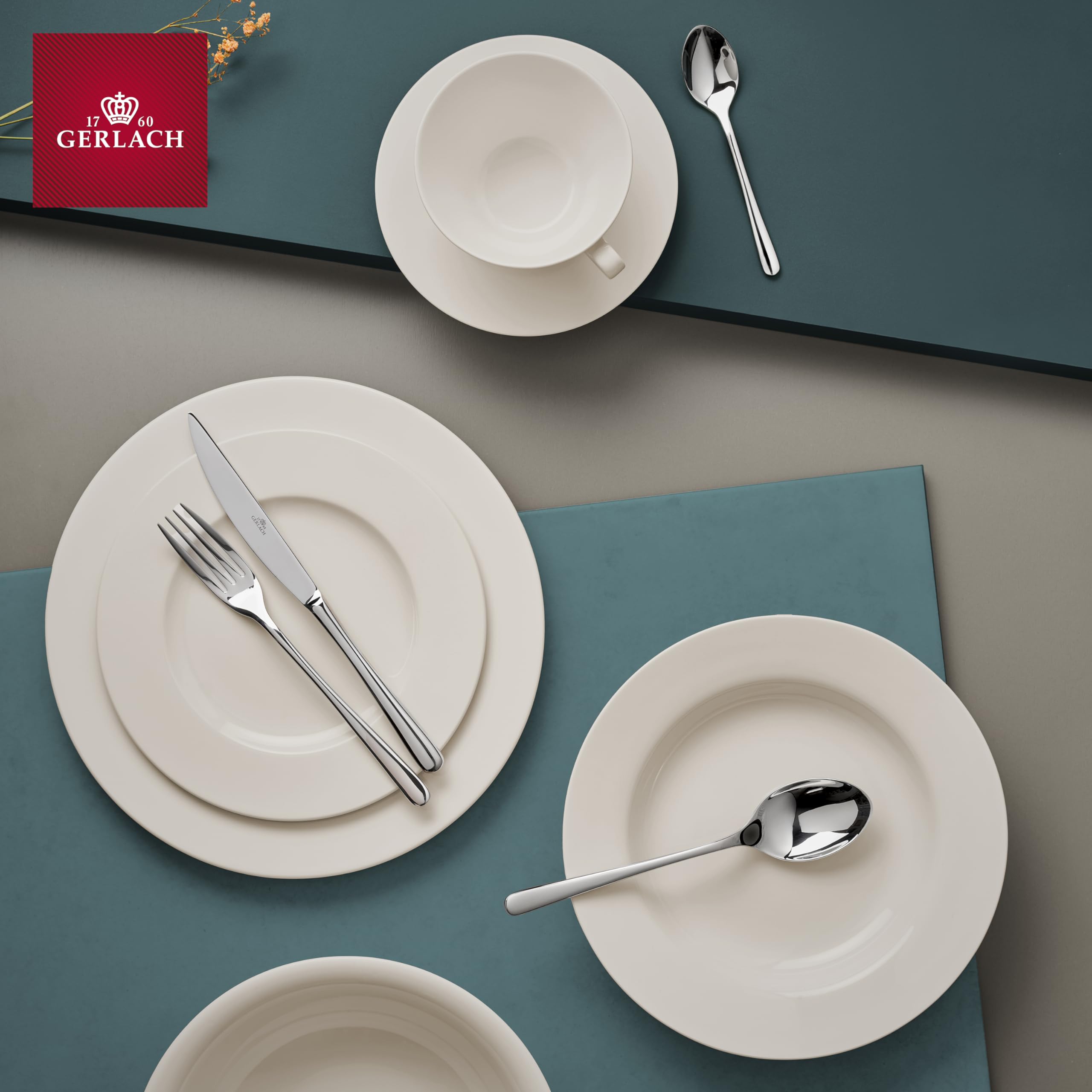 Gerlach Muza Zestaw Talerzy Obiadowych Dla 6 Osób Komplet Porcelanowych Talerzy 18 Elementów Serwis Obiadowy Talerze z Porcelany W Kolorze Kości Słoniowej