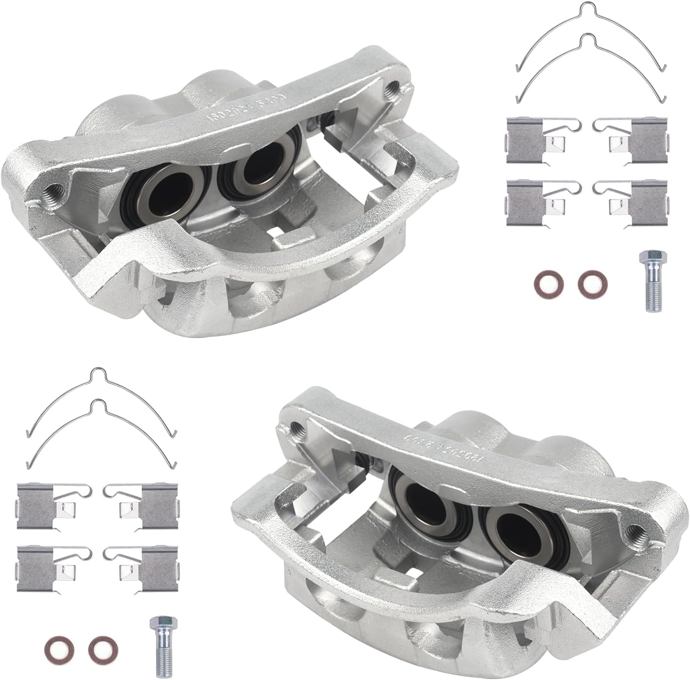 KUSATEC 18B4791 18B4790 Front Disc Brake Caliper with Bracket fit for Ford Excursion 2000-2005; F-250/F-350 Super Duty 1999-2004, Both Driver Passenger Side