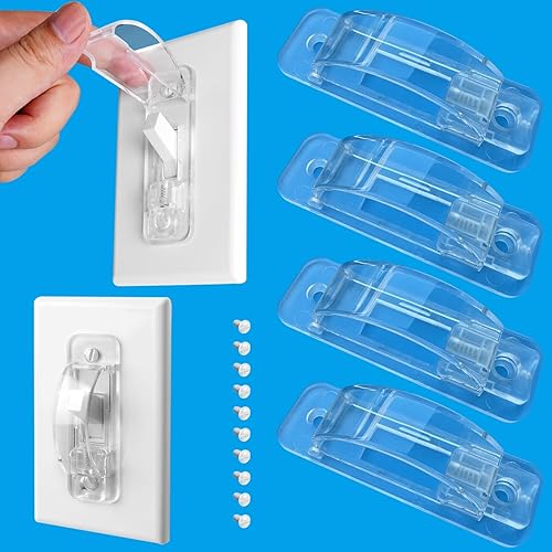 Miniatura 1 de Cubierta protectora para interruptor de luz, 4 cubiertas de protección para interruptor de pared a prueba de niños para interruptor de luz de