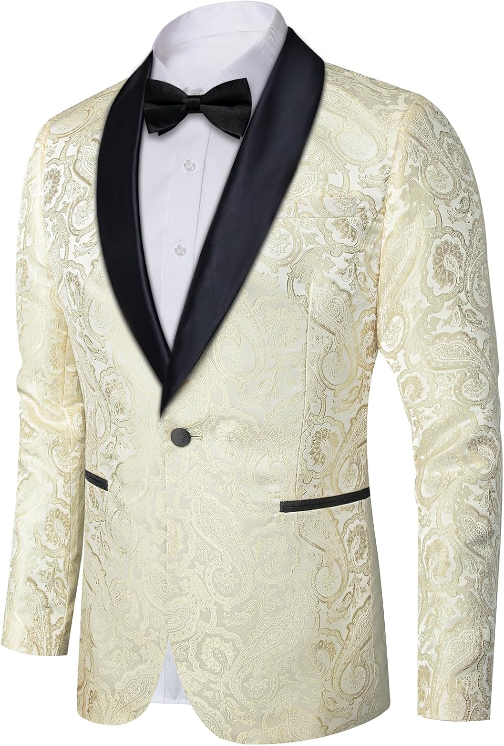 DiBanGu Mens Blazer One Button Shawl Lapel Tuxedo Sport Coat Casual Dress Suit Jacket for Men Wedding Party Prom