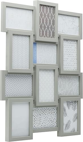 Vista 53 de Melannco Marco de collage de fotos de 24 x 12 pulgadas, con 8 aperturas, muestra cuatro fotos de 4 x 6 y cuatro fotos de 6 x 4 pulgadas, color negro