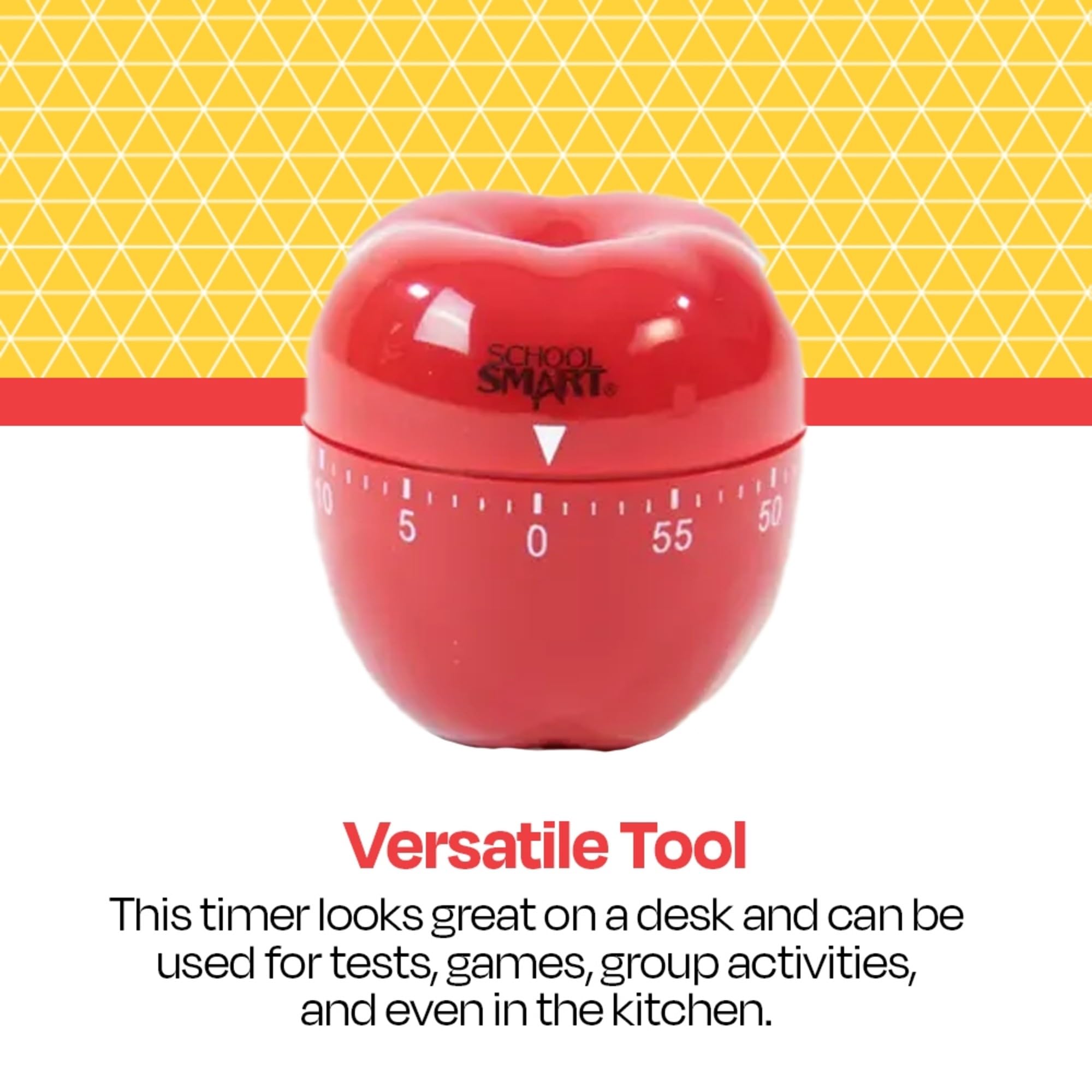 School Smart Apple Shaped Timer with Bell, 60 Minutes - 084083 - Image 5